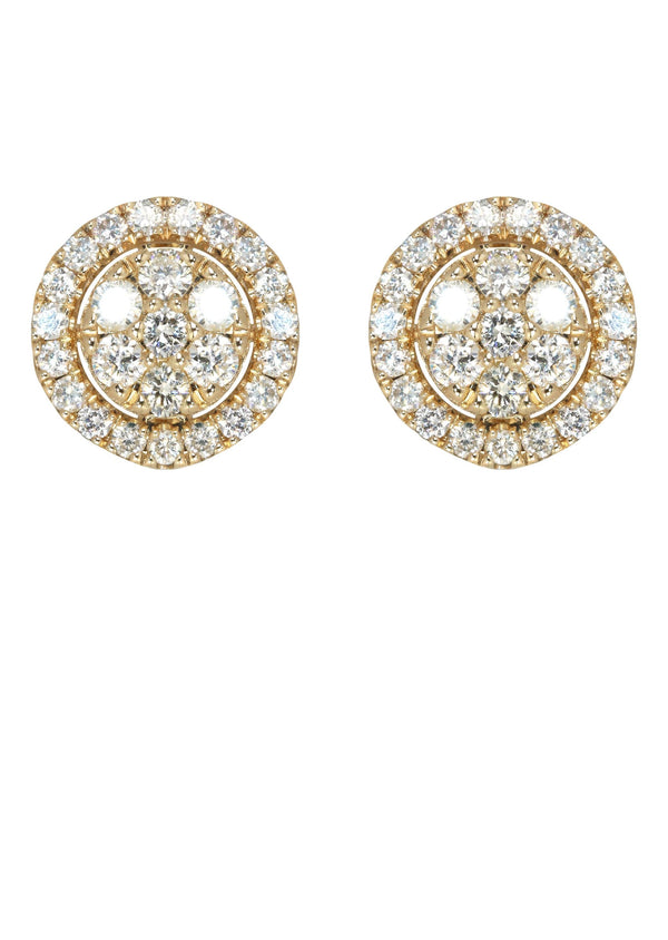Mens Stud Diamond Earrings | 1.17 Carats 14K Yellow Gold
