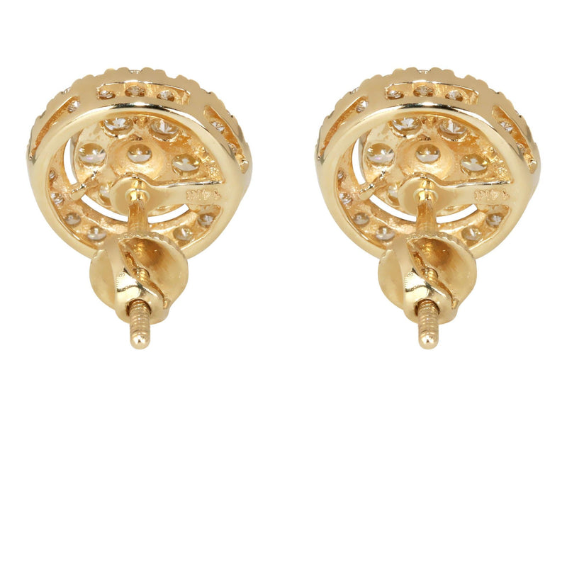 Mens Stud Diamond Earrings | 1.17 Carats 14K Yellow Gold