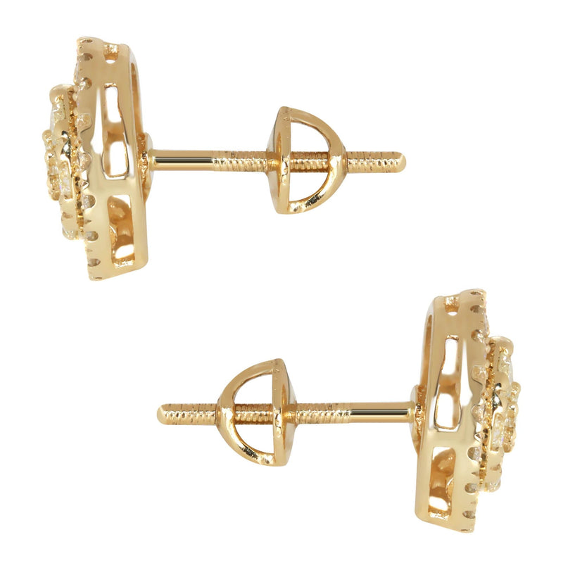 Mens Stud Diamond Earrings | 1.17 Carats 14K Yellow Gold