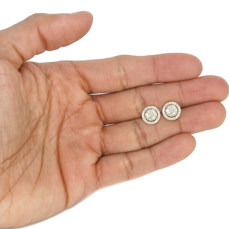 Mens Stud Diamond Earrings | 1.17 Carats 14K Yellow Gold