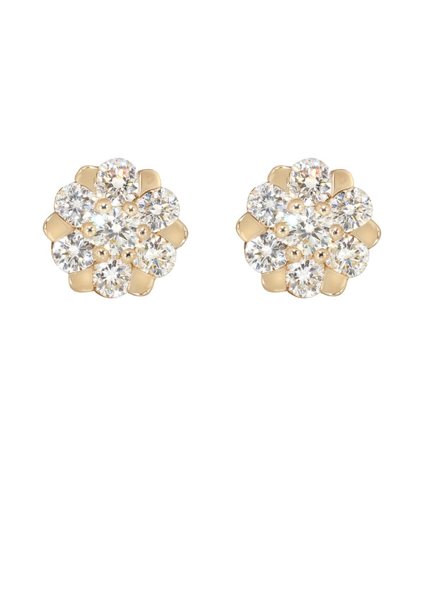 Mens Stud Diamond Earrings | 1.04 Carats 14K Yellow Gold