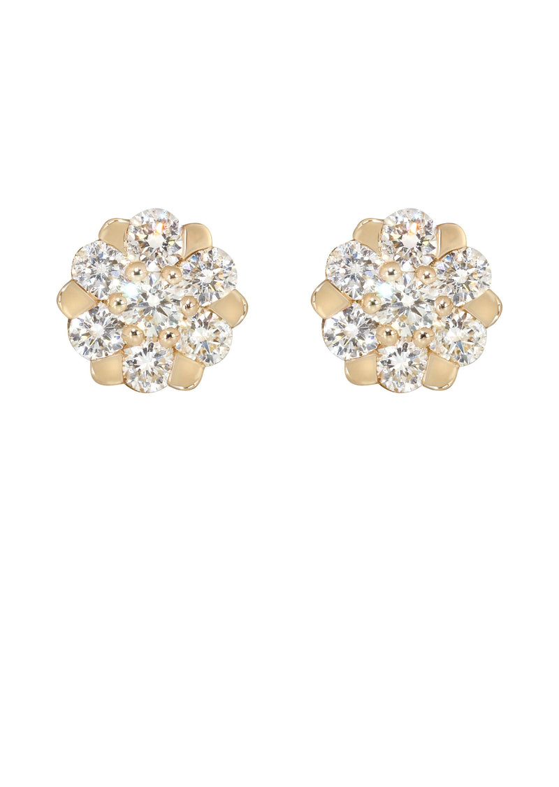 Mens Stud Diamond Earrings | 1.04 Carats 14K Yellow Gold