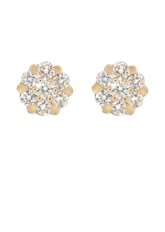 Mens Stud Diamond Earrings | 1.04 Carats 14K Yellow Gold