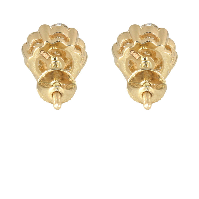 Mens Stud Diamond Earrings | 1.04 Carats 14K Yellow Gold