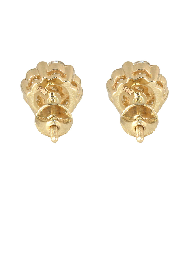 Mens Stud Diamond Earrings | 1.04 Carats 14K Yellow Gold