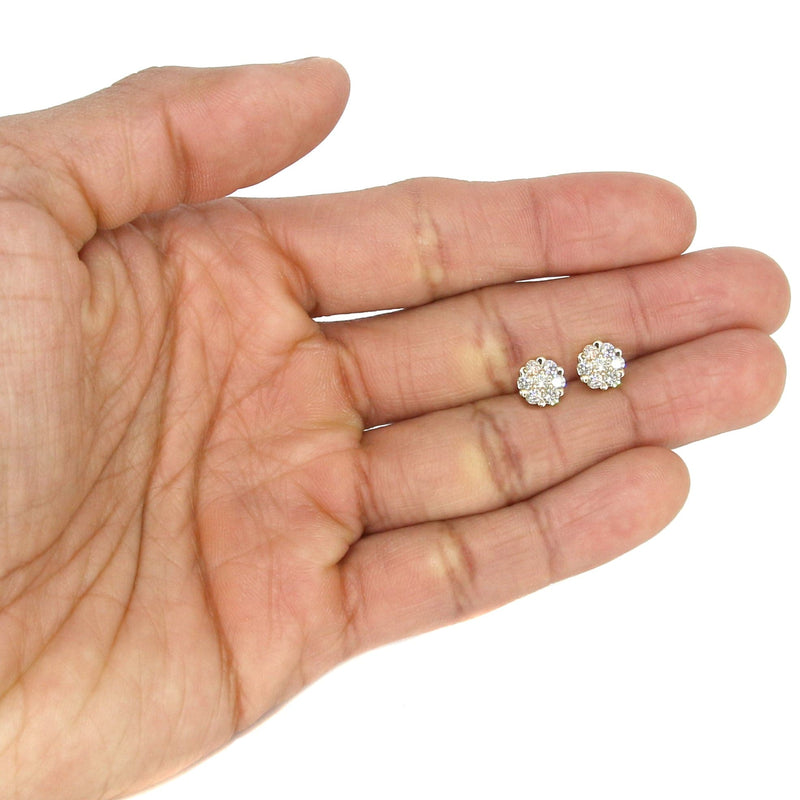 Mens Stud Diamond Earrings | 1.04 Carats 14K Yellow Gold