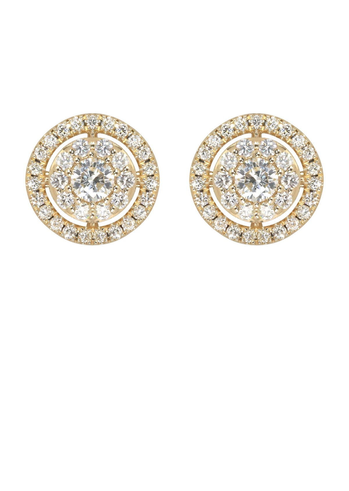 Mens Stud Diamond Earrings | 1.04 Carats 14K Yellow Gold