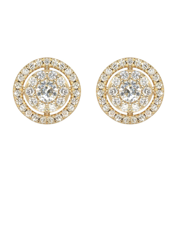 Mens Stud Diamond Earrings | 1.04 Carats 14K Yellow Gold