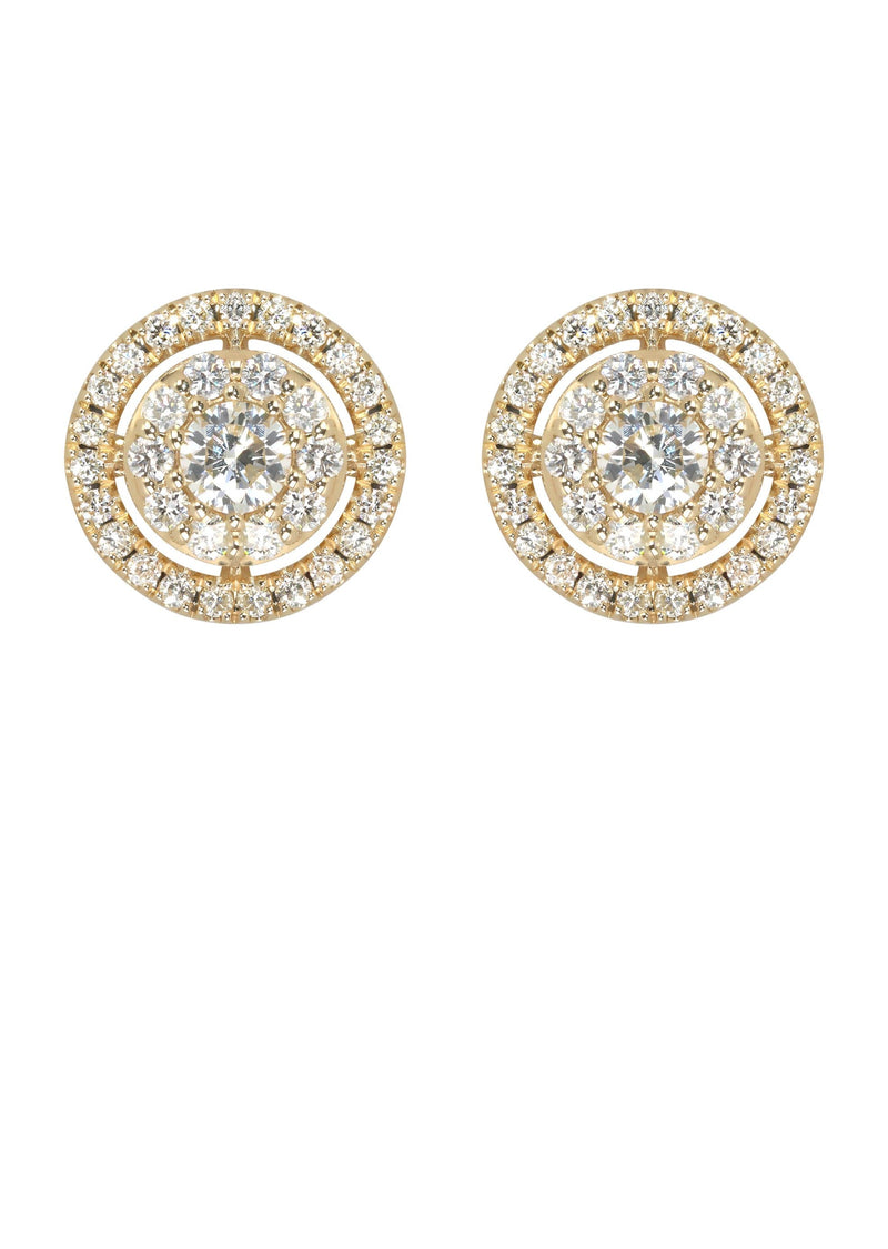 Mens Stud Diamond Earrings | 1.04 Carats 14K Yellow Gold