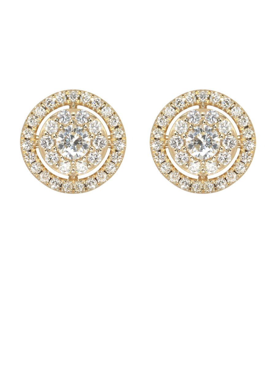 Mens Stud Diamond Earrings | 1.04 Carats 14K Yellow Gold
