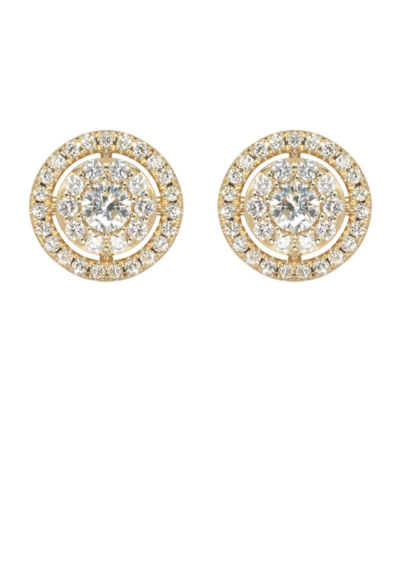 Mens Stud Diamond Earrings | 1.04 Carats 14K Yellow Gold