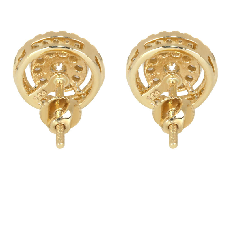 Mens Stud Diamond Earrings | 1.04 Carats 14K Yellow Gold