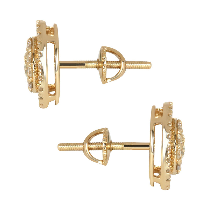 Mens Stud Diamond Earrings | 1.04 Carats 14K Yellow Gold