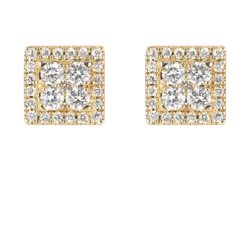 Mens Stud Diamond Earrings | 0.65 Carats 14K Yellow Gold