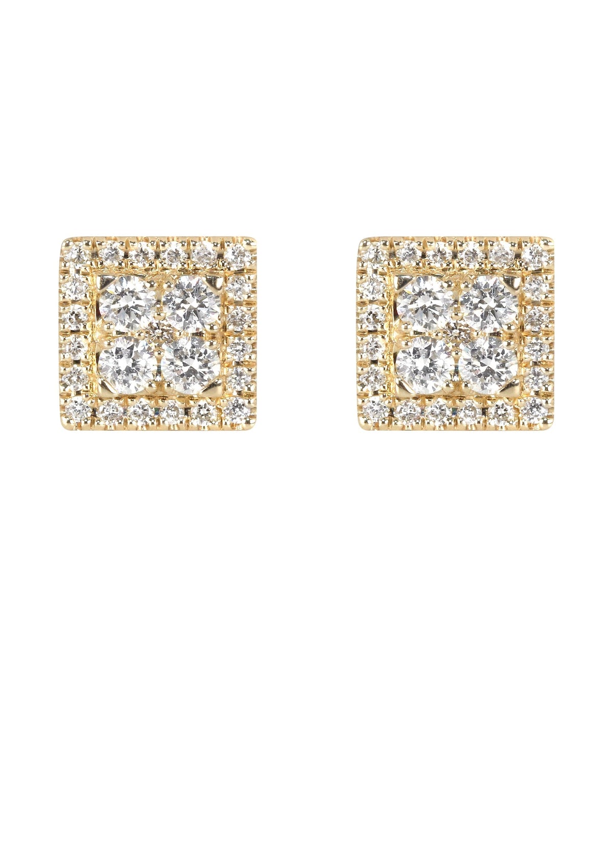 Mens Stud Diamond Earrings | 0.65 Carats 14K Yellow Gold