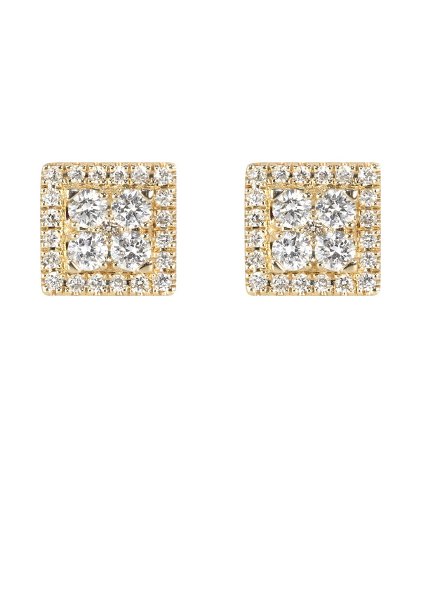Mens Stud Diamond Earrings | 0.65 Carats 14K Yellow Gold