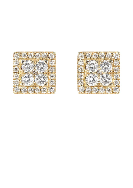 Mens Stud Diamond Earrings | 0.65 Carats 14K Yellow Gold