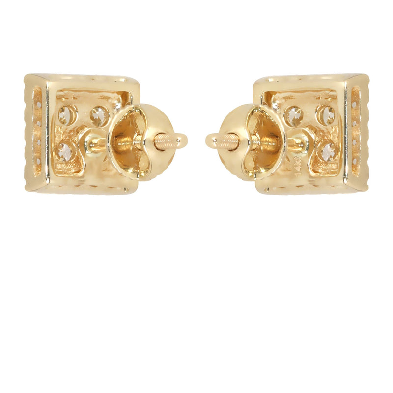 Mens Stud Diamond Earrings | 0.65 Carats 14K Yellow Gold