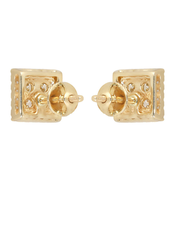 Mens Stud Diamond Earrings | 0.65 Carats 14K Yellow Gold