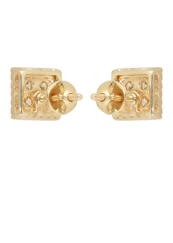 Mens Stud Diamond Earrings | 0.65 Carats 14K Yellow Gold