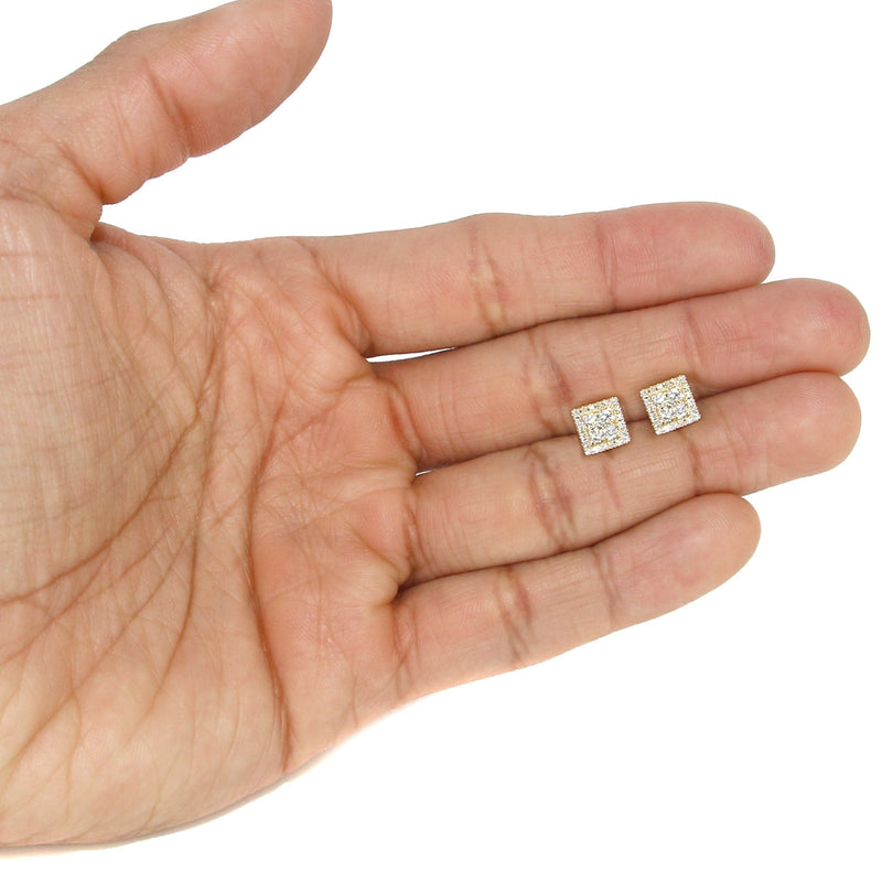 Mens Stud Diamond Earrings | 0.65 Carats 14K Yellow Gold