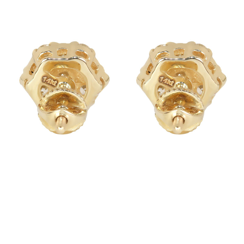 Mens Stud Diamond Earrings | 1.21 Carats 14K Yellow Gold