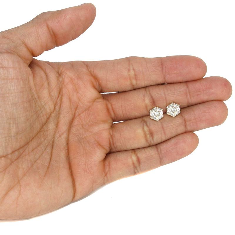 Mens Stud Diamond Earrings | 1.21 Carats 14K Yellow Gold