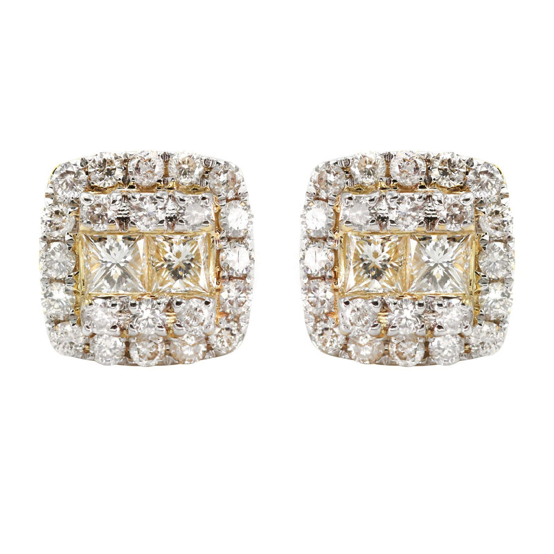 14K Yellow Gold Diamond Earrings For Men | 1.12 Carats | 3.74 Grams