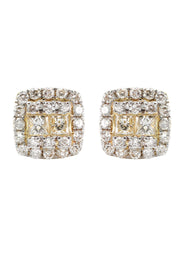 14K Yellow Gold Diamond Earrings For Men | 1.12 Carats | 3.74 Grams
