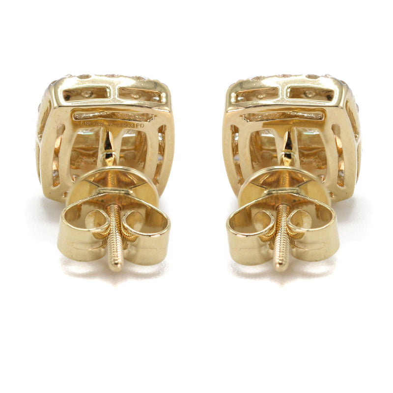 14K Yellow Gold Diamond Earrings For Men | 1.12 Carats | 3.74 Grams