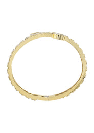 14K Yellow Gold Circle Baguette Diamond Bangle