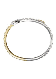 14K Two Tone Diamond Baguette Heart Bangle | 36.05 Grams | 9.97 Carats