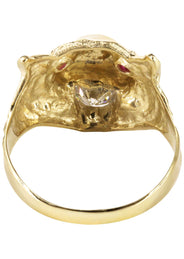 10K Gold Tiger style Mens Ring | 6.1 Grams