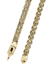 Franco Chain With Yellow Diamonds | 11.15 Carats | 6 Mm Width | 24 Inch Length