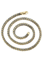Franco Chain With Blue Diamonds | 20.2 Carats | 6 Mm Width | 24 Inch Length