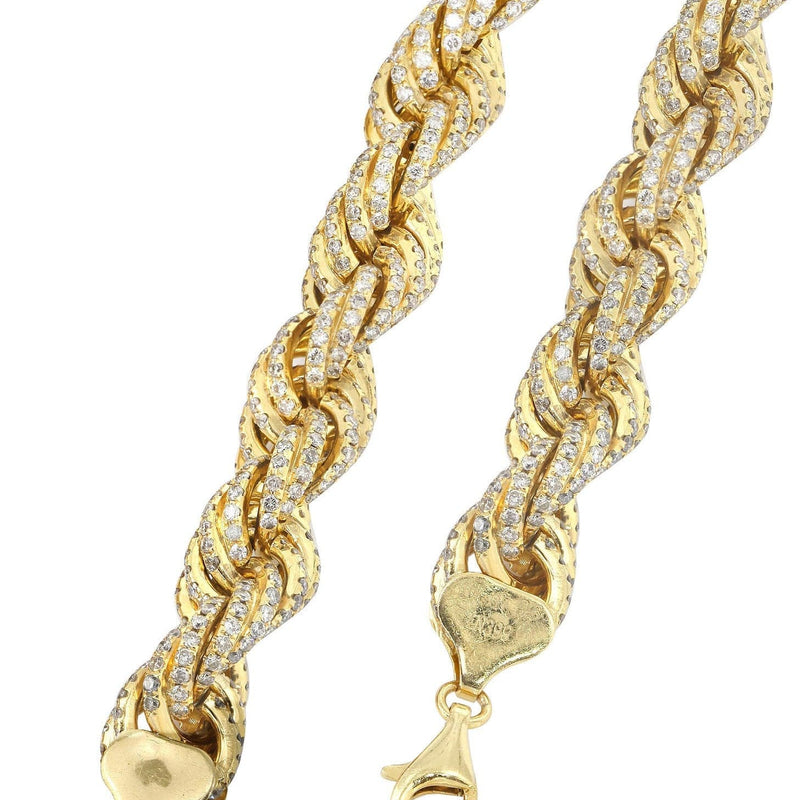 Iced Out Rope Chain | 72.92 Carats | 12 Mm Width | 29 Inch Length