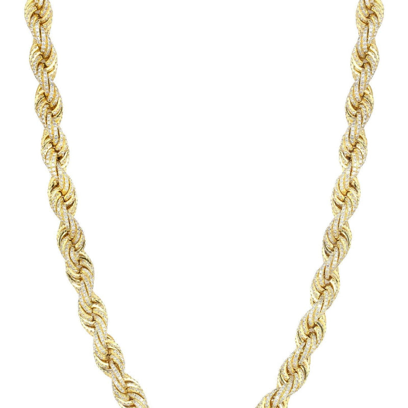 Iced Out Rope Chain | 72.92 Carats | 12 Mm Width | 29 Inch Length