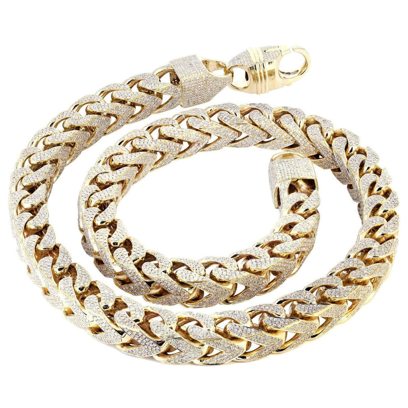 Iced Out Franco Chain | 112.8 Carats | 15 Mm Width | 32 Inch Length