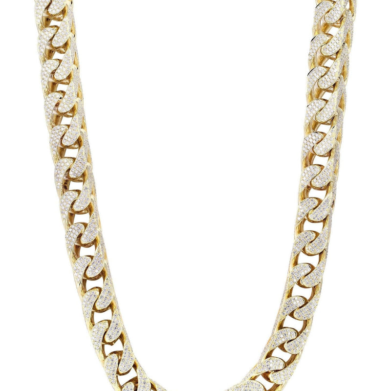 Iced Out Franco Chain | 112.8 Carats | 15 Mm Width | 32 Inch Length