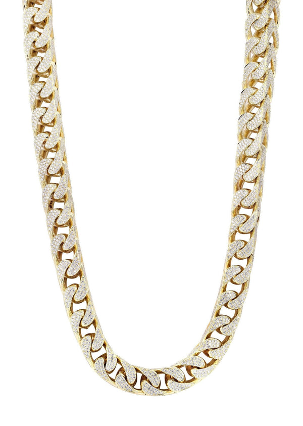 Iced Out Franco Chain | 112.8 Carats | 15 Mm Width | 32 Inch Length