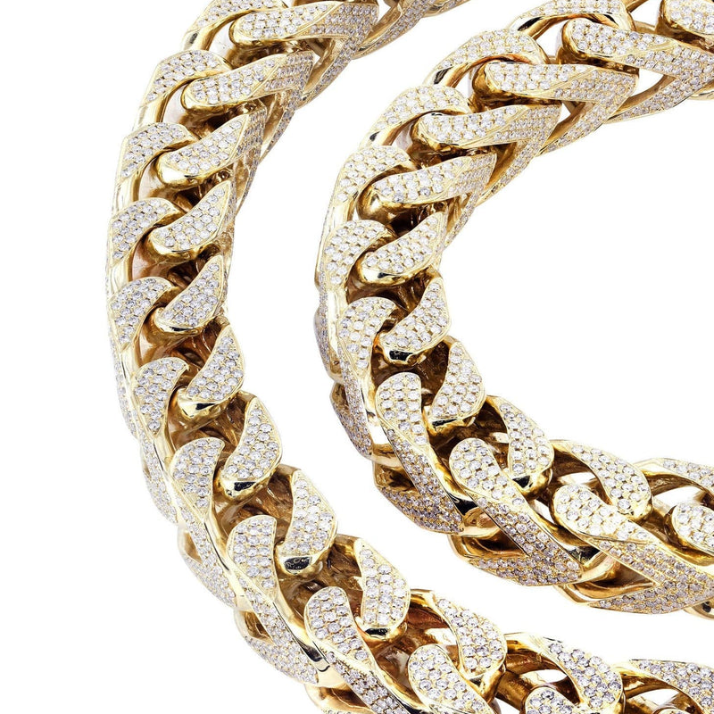 Iced Out Franco Chain | 112.8 Carats | 15 Mm Width | 32 Inch Length