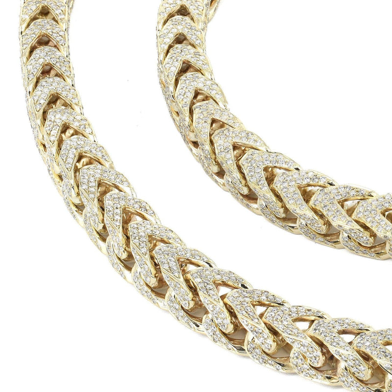 Iced Out Franco Chain | 64.79 Carats | 10 Mm Width | 32 Inch Length