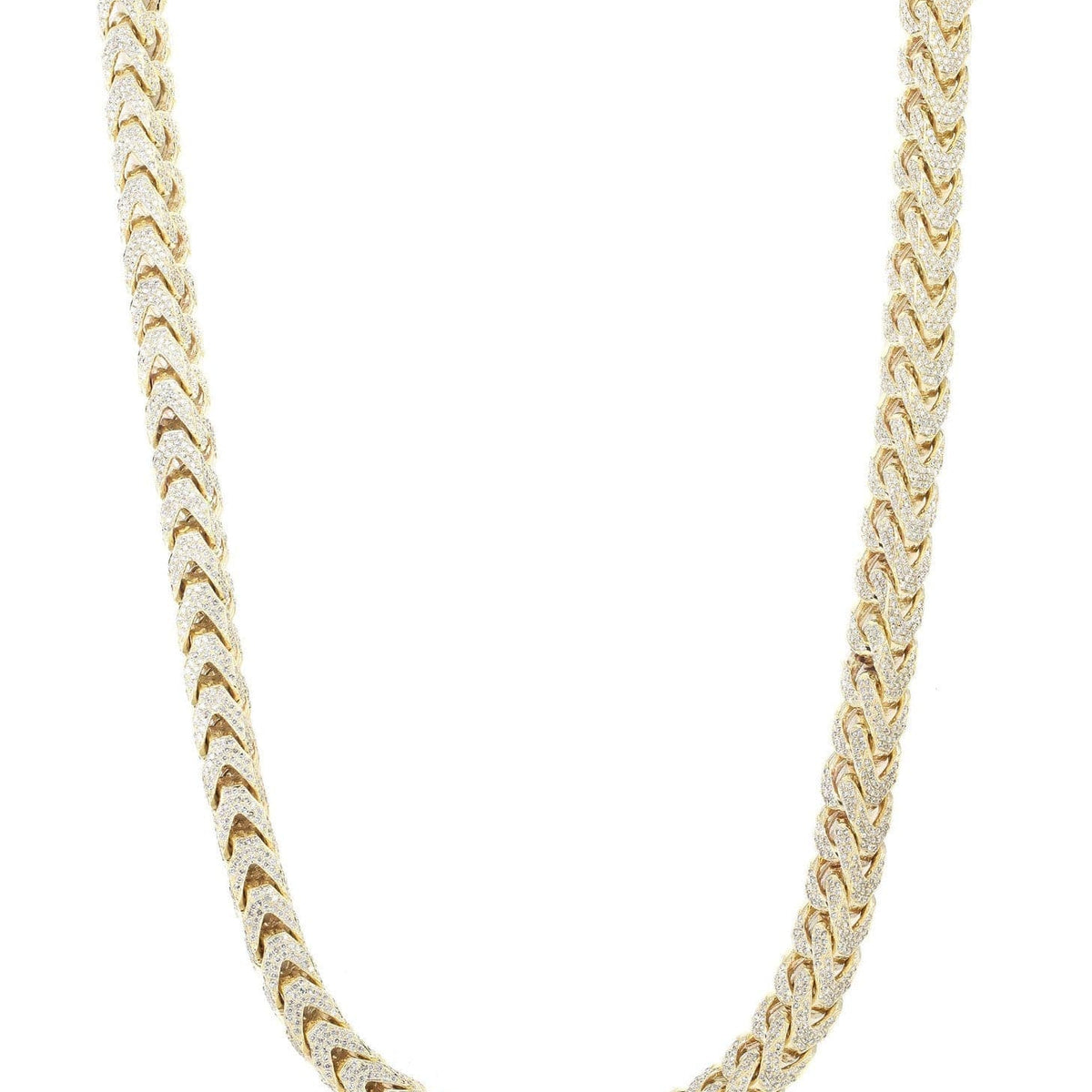 Iced Out Franco Chain | 64.79 Carats | 10 Mm Width | 32 Inch Length
