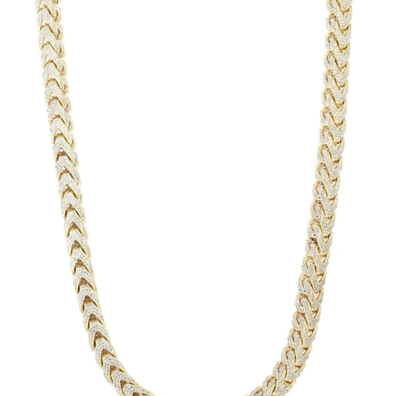 Iced Out Franco Chain | 64.79 Carats | 10 Mm Width | 32 Inch Length