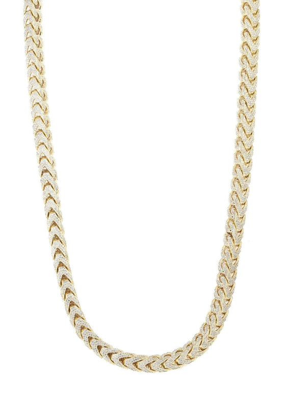 Iced Out Franco Chain | 64.79 Carats | 10 Mm Width | 32 Inch Length