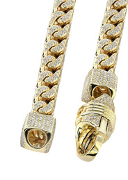 Iced Out Franco Chain | 64.79 Carats | 10 Mm Width | 32 Inch Length