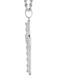 14K White Gold Diamond Cross Necklace  | 4.56 Carats