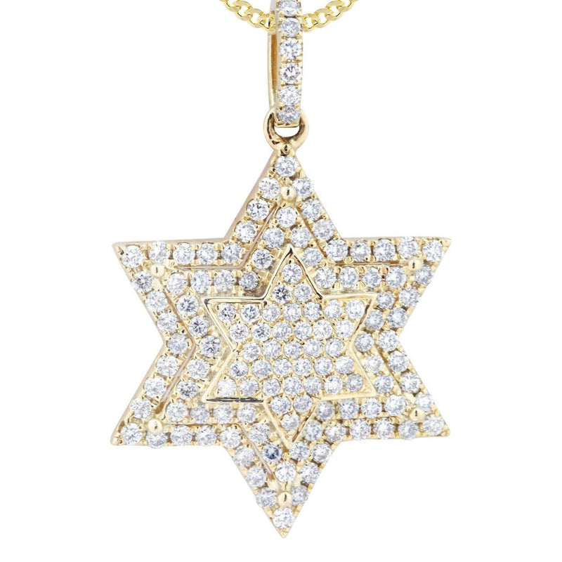10K Yellow Gold Star Diamond Necklace  | 0.68 Carats