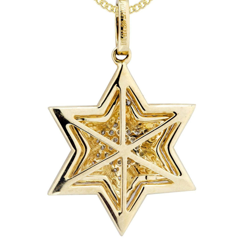 10K Yellow Gold Star Diamond Necklace  | 0.68 Carats