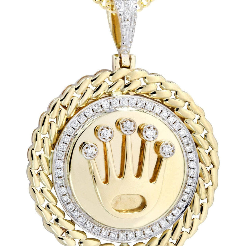 10K Yellow Gold Crown Diamond Necklace  | 0.4 Carats